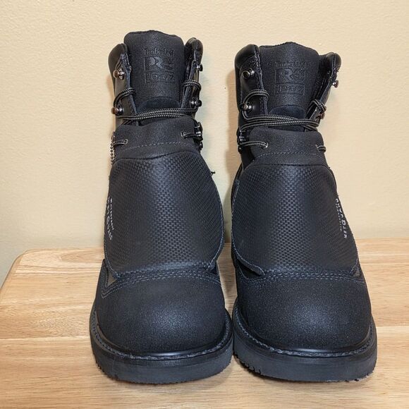 Timberland Pro Met Guard Steel Toe Waterproof Work Boots Black Leather 11 W - Picture 2 of 7